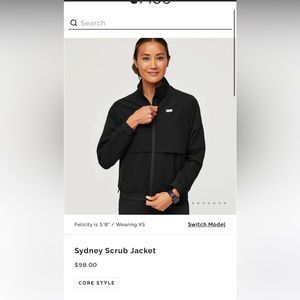 Figs Sydney Performance Scrub Jacket Size M